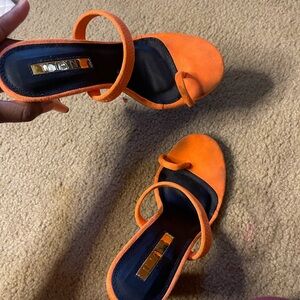 Liliana Bright Orange Open-Toe Sandals